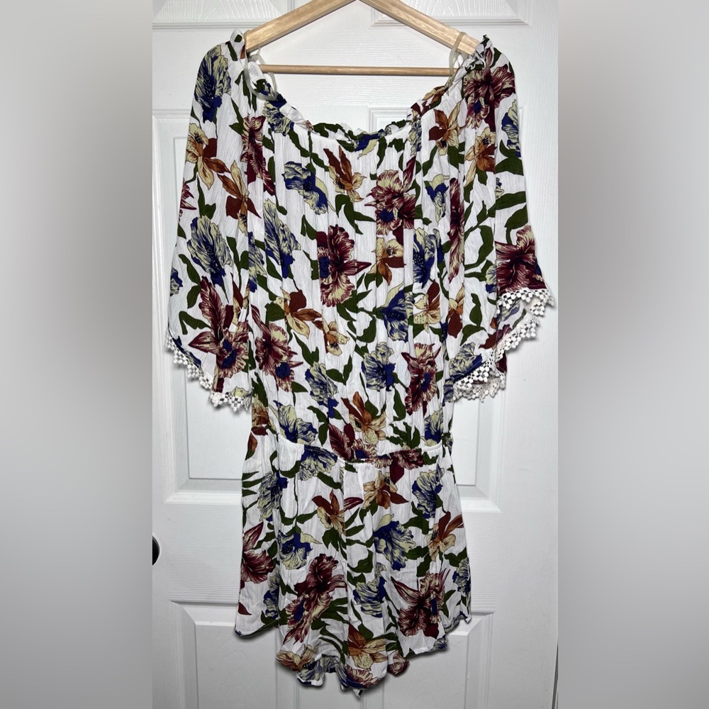 Kori | Floral Off-Shoulder Romper | Medium | EUC - Picture 3 of 5